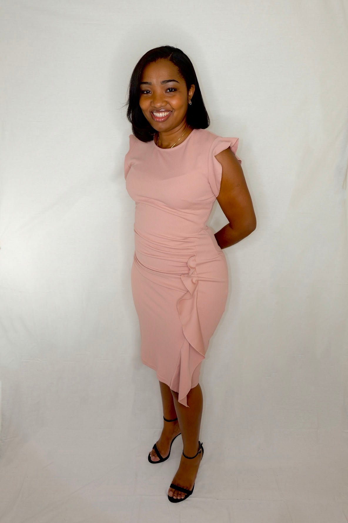 Light pink slim ruffle pencil dress Classy Closet by Drea Light pink slim ruffle pencil dress Classy Closet by Drea