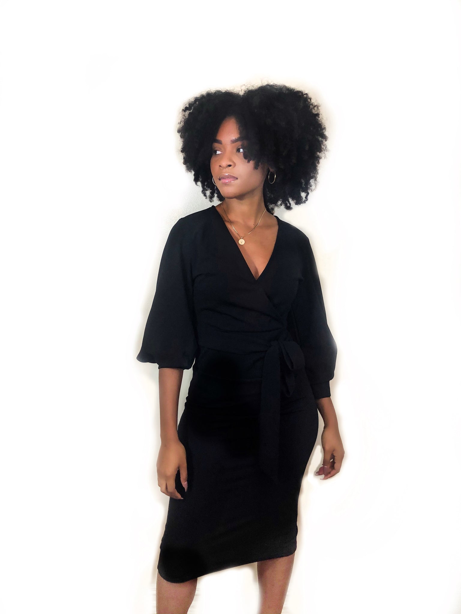 Black Wrap Dress Classy Closet by Drea Black Wrap Dress Classy Closet by Drea